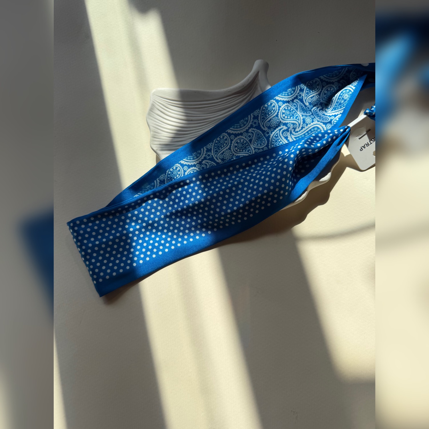 بند عینک ساتن دو رو آبی