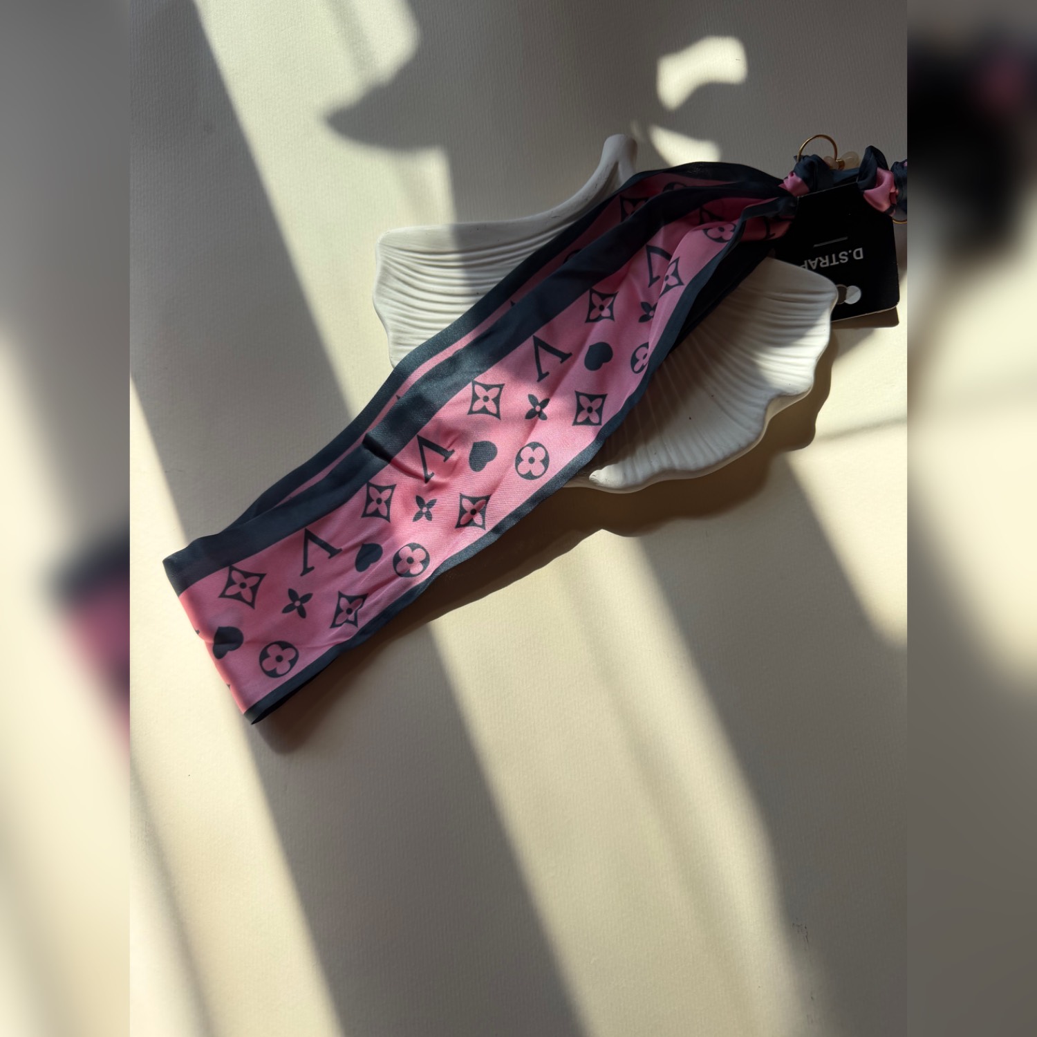 بند عینک ساتن صورتی و طوسی